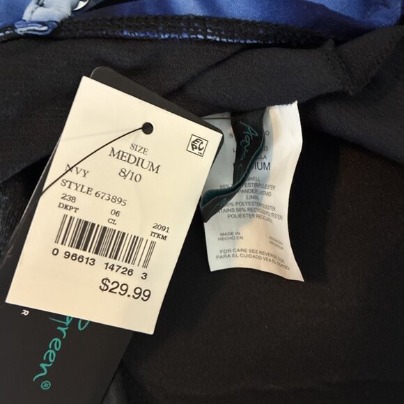 Aqua Green Womens Size M Blue Tie Dye Tankini Swim Top Ruffle Layered Beach - Picture 4 of 6